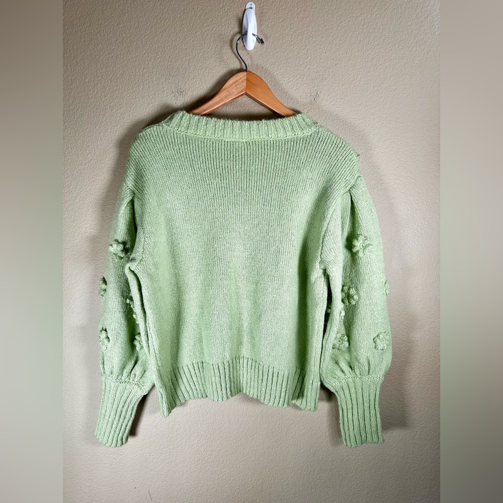 NWT FARM Rio Sweater/Cardigan-Verde Salvi Pull Tricot Artesenal Flores - Picture 4 of 11